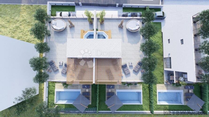 Srima, Vodice - moderan duplex sa bazenom i krovnom terasom