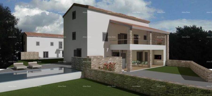Kamena kuća za renovaciju s projektom, Kanfanar!