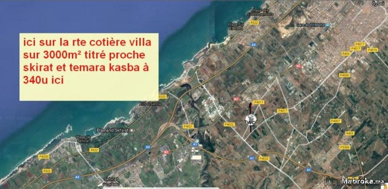 Maison sur terrain 3000m2sur la cote..