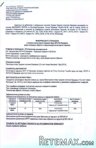 Barajevo-gradjevinski plac 5 ari - 10