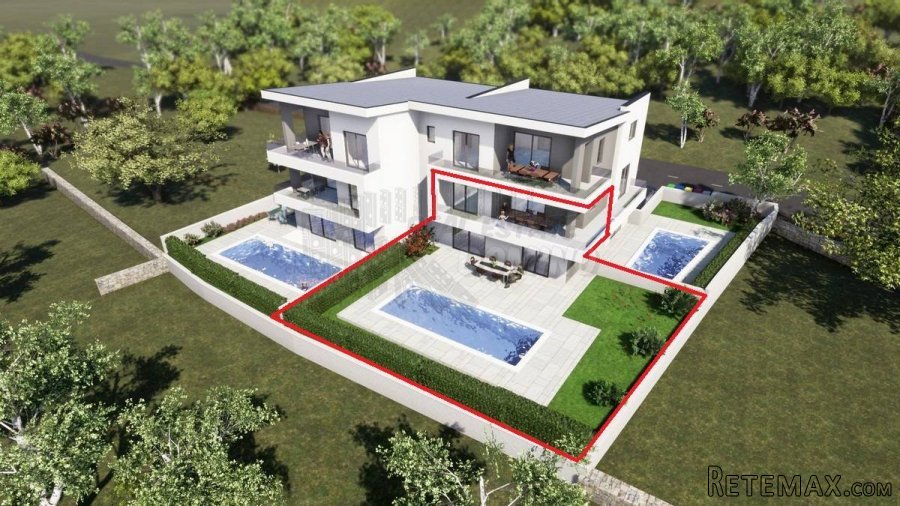 Dva apartmana sa bazenom i pogledom! Malinska
