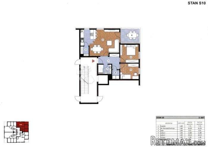 stan Sesvete novogradnja 76 m2, 3-sobni 2.-gi kat