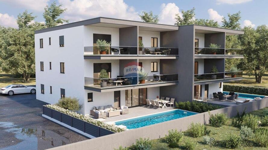 Istra, Novigrad – novogradnja, dvosoban stan s pogledom na m - 3