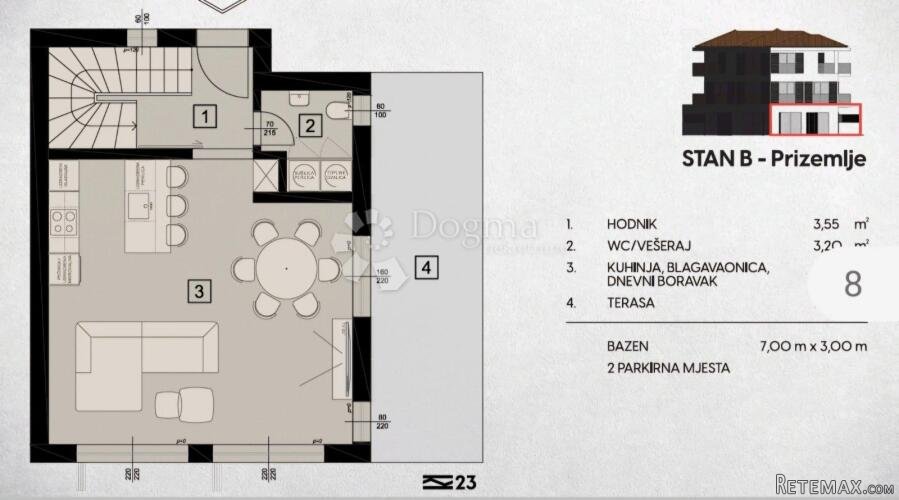 NOVOGRADNJA SA BAZENOM I POGLEDOM NA MORE NA OTOKU KRKU - 3