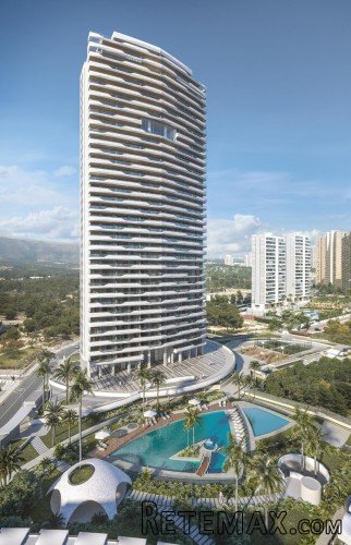 Una imponente torre de vidrio de apartamentos con.. - 3