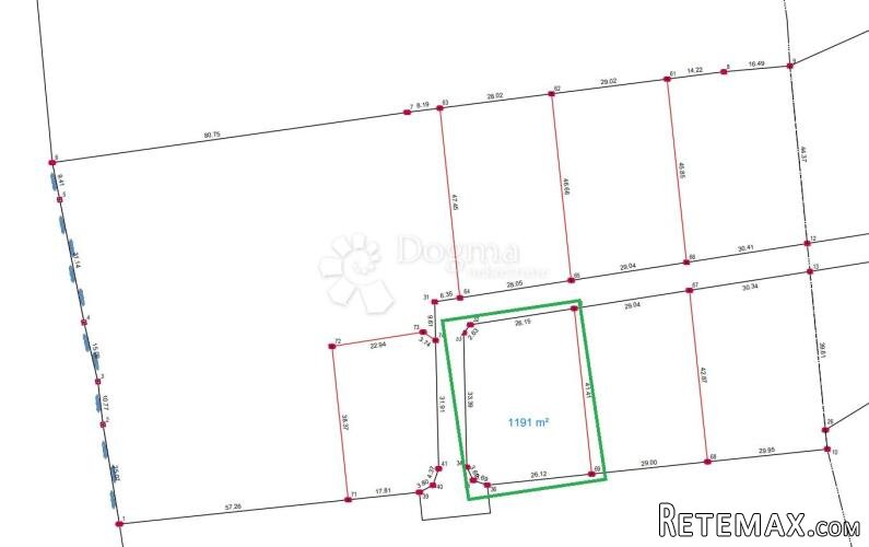 Građevinsko zemljište u okolici Labina - 1191 m2 - 2