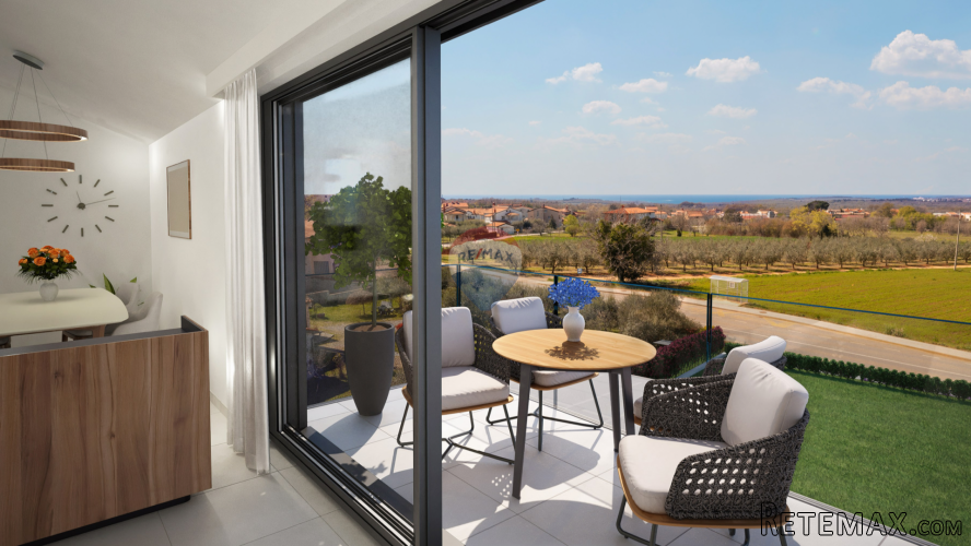 Poreč okolica – 2S+DB stan s pogledom na more, 80,62 m2 - 2