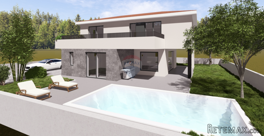 Građevinski teren sa projektom, blizu Malinske- 537 m2 - 2
