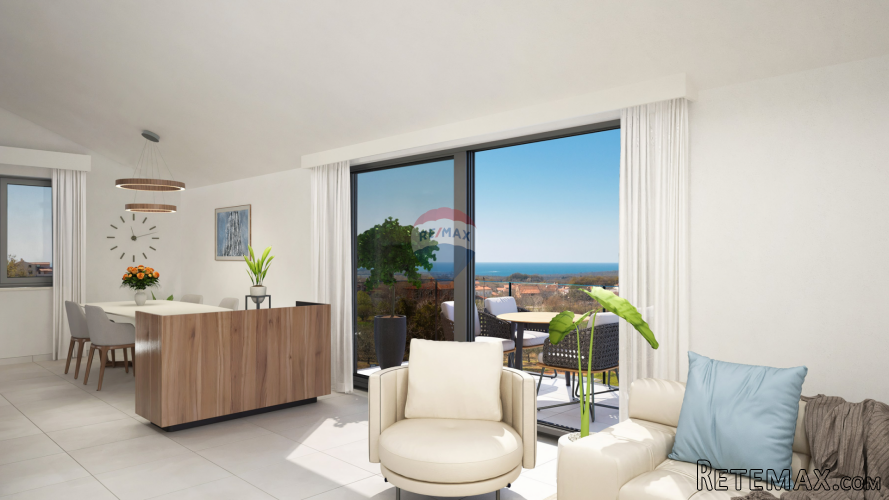 Poreč okolica – 2S+DB stan s pogledom na more, 78 m² - 2
