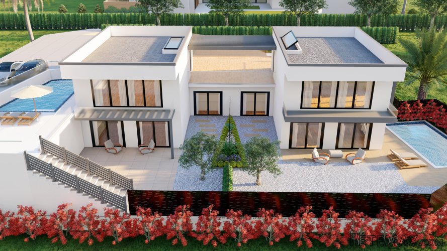 NOVOGRADNJA – MODERNA VILA 1/2 S BAZENOM I POGLEDOM NA MORE