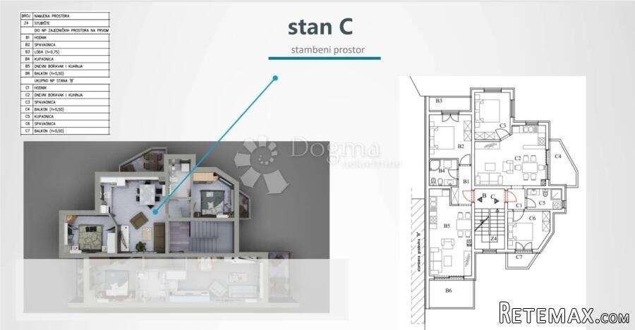 Stan s 2 spavaće sobe u Štinjanu – 1. kat, 600 m od mora, us - 3