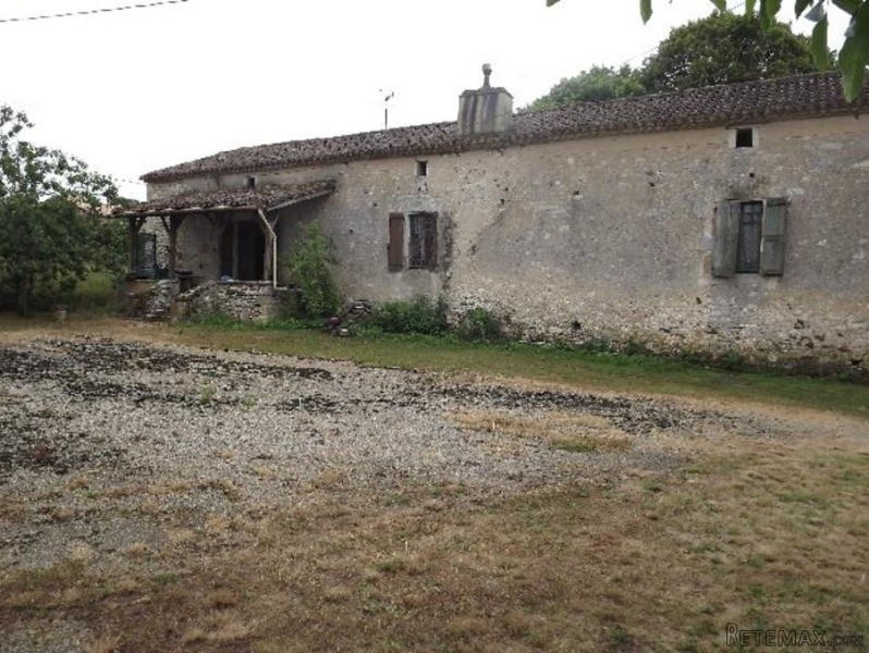 Old Stone Farmhouse With Old Barn..