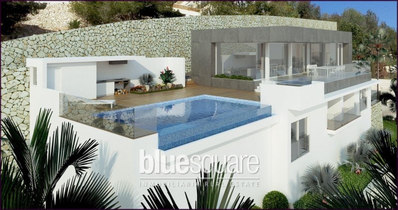 Modern design villa with panoramic sea..