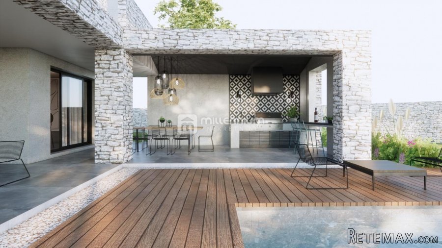 Otok Krk, Garica, projekt - kamena vila s bazenom - 6