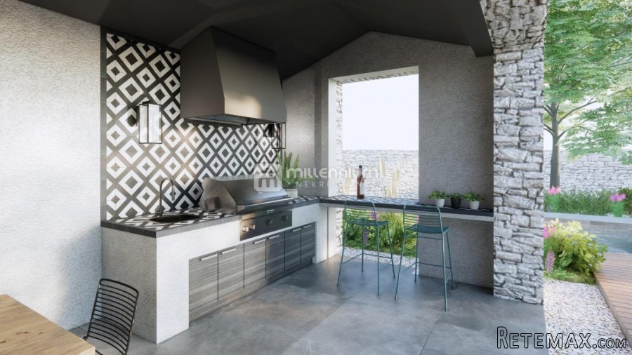 Otok Krk, Garica, projekt - kamena vila s bazenom - 7