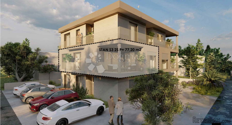 Otok Vir -Site 77,20m2 dvosoban stan120m od mora