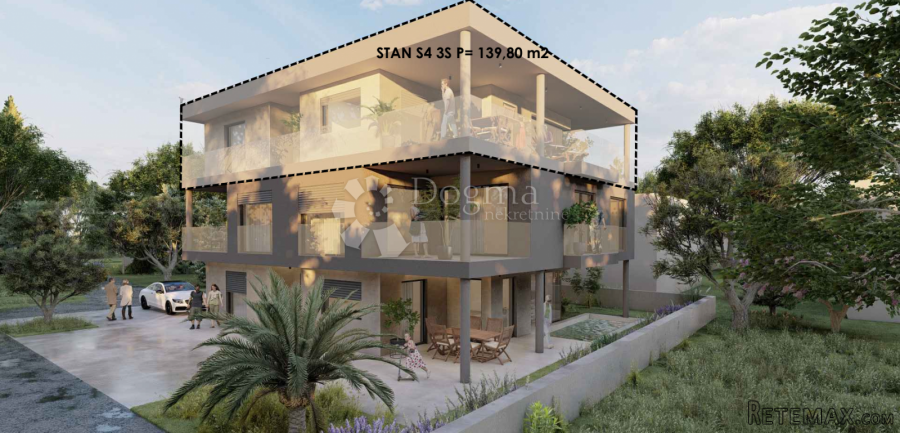Luksuzan stan 140m2,otok Vir-pogled na more