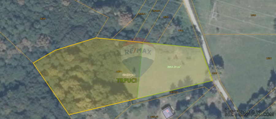 Zagreb, Trpuci, negrađevinsko zemljište 2051 m2 - 2