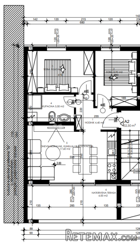 Stan kod Pula city malla, 1. kat, 52,50 m2 (ZGR H, stan A2) - 2