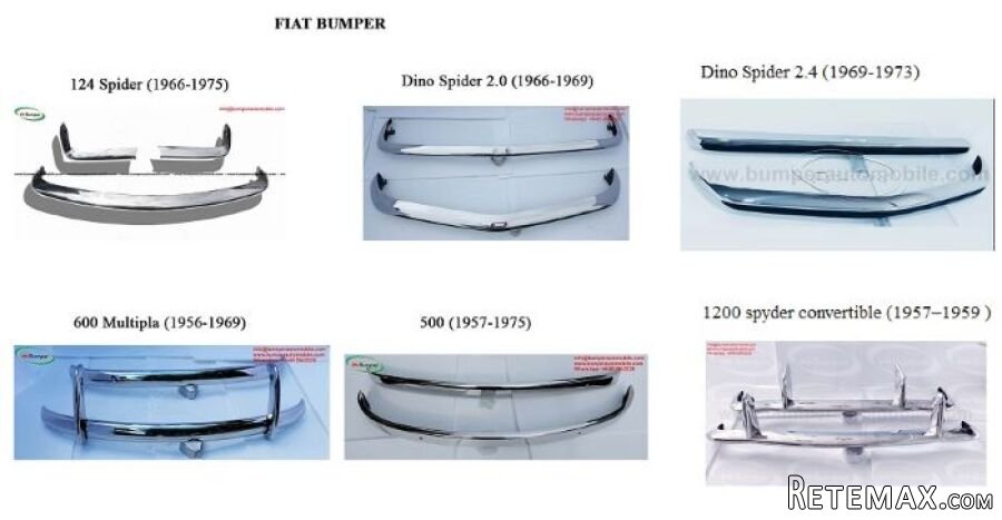 Fiat (1957-1975) Bumper Parts for Classic car