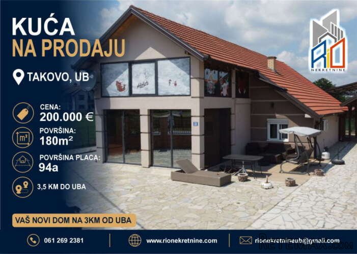 NA PRODAJU! Useljiva kuća u Takovu pored Uba