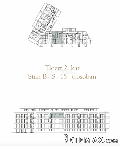 TROSOBAN STAN U NOVOGRADNJI, 2. kat (B-S15) - 2