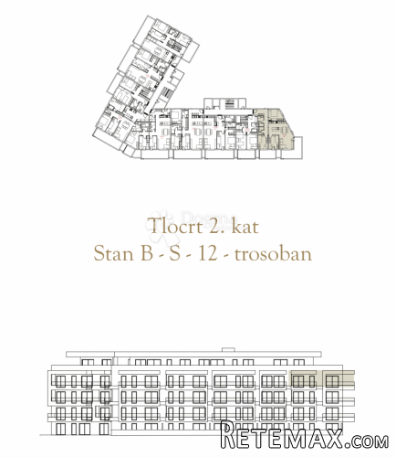 TROSOBAN STAN U NOVOGRADNJI, 2. kat (B-S12) - 2