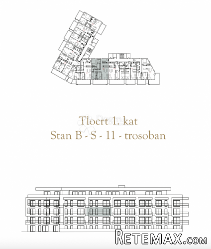 TROSOBAN STAN U NOVOGRADNJI, 1. kat (B-S11) - 2