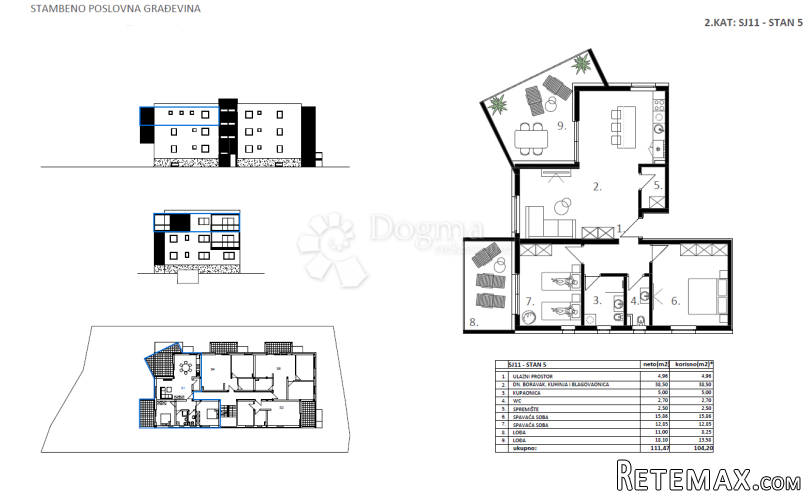 Novogradnja Vodice - SJ 11, STAN 5 - 104,20 m² - 2