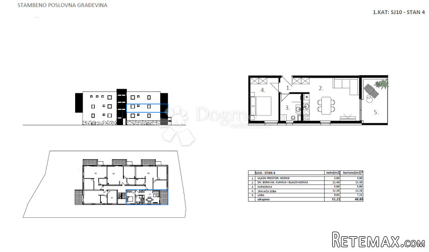 Novogradnja Vodice - SJ 10, STAN 4 - 48,80 m² - 2