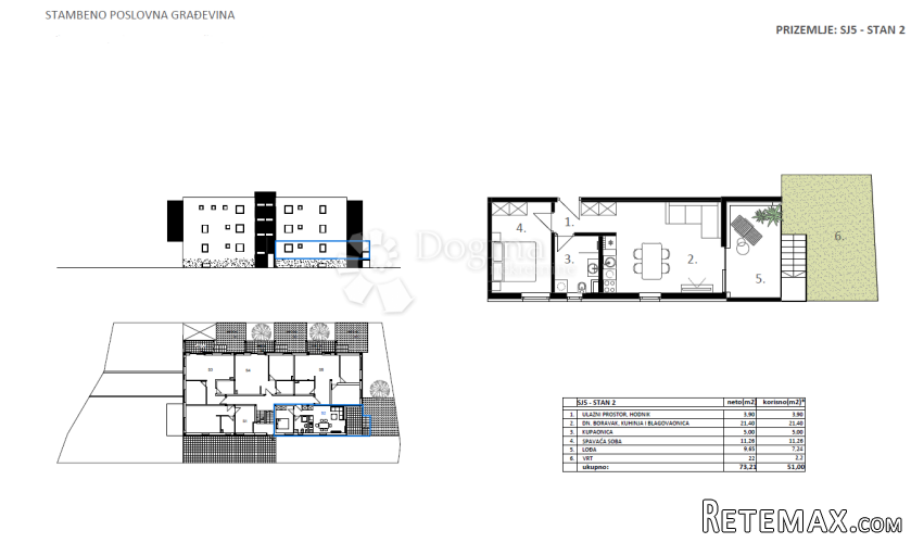 Novogradnja Vodice - SJ 5, STAN 2 - 51 m² - 2