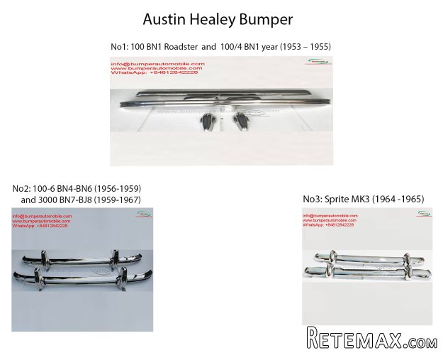 Austin Healey year 1953 to 1967 Bumper Parts for Classic
