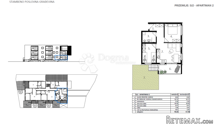 Novogradnja Vodice - SJ 2, APARTMAN 2 - 57,94 m² - 2
