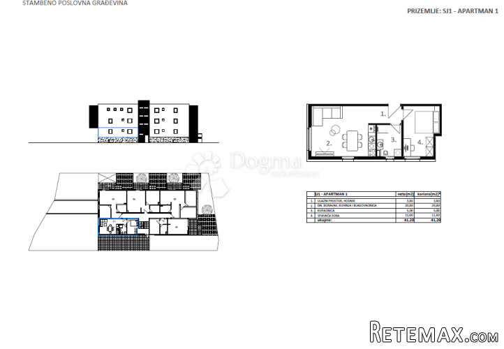 Novogradnja Vodice - SJ 1, APARTMAN 1 - 41,20 m² - 2