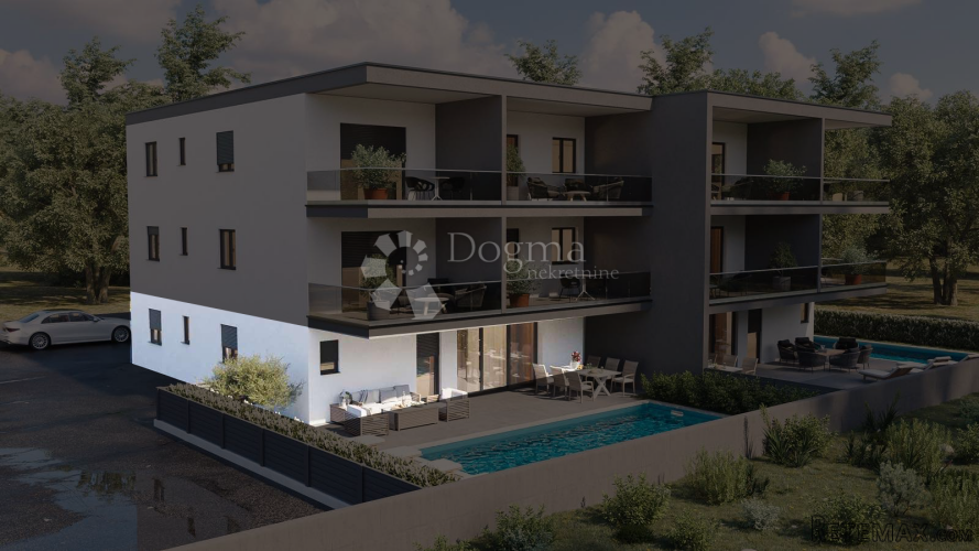 NOVIGRAD – MODERAN STAN S PRIVATNIM BAZENOM I TERASOM