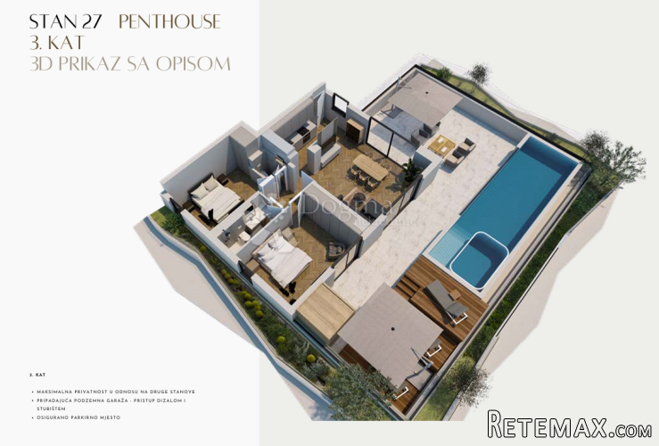 DVOSOBAN PENTHOUSE U NOVOGRADNJI - 2