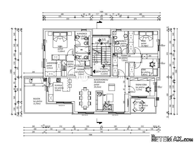 Podstrana novogradnja penthouse S4 4S+DB - 2