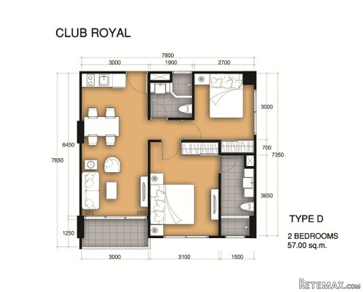 Near beach 2-bedroom apartment at Club..