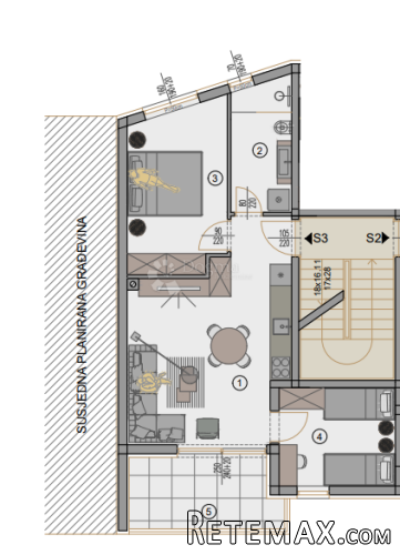 Novogradnja Pula - 59 m2, 1. kat (Z5S3) - 2