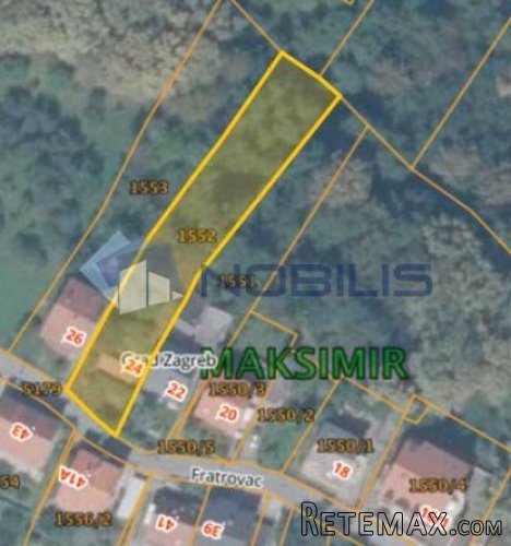 Građevinsko zemljište, Maksimir, Fratrovac, 1276 m2