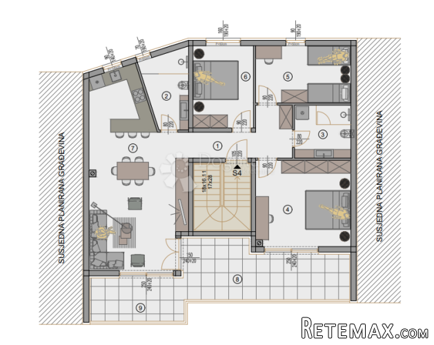 Novogradnja Pula - 126 m2, 2. kat (Z3S4) - 2