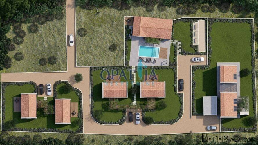 Skradin/Bićine, građevinsko zemljište + 4 projekt kamene ku..