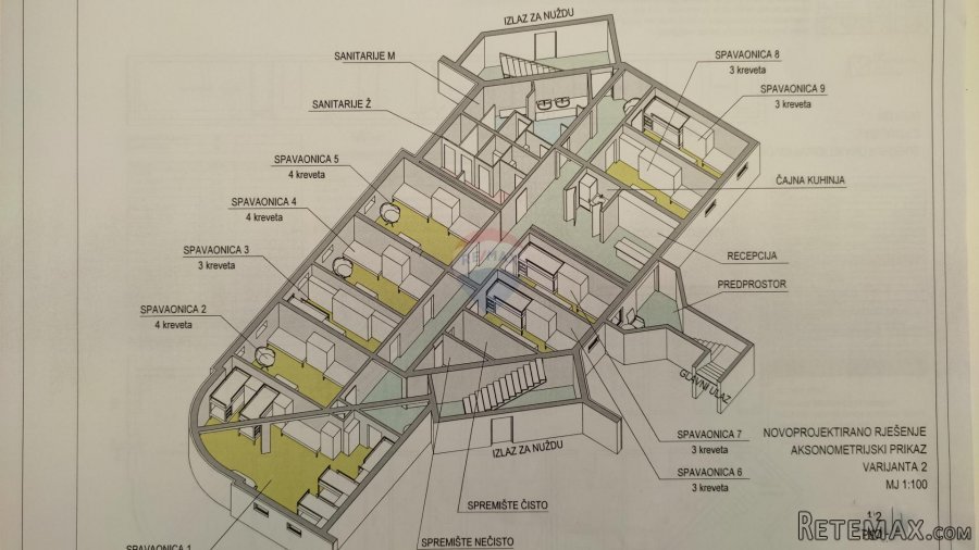 ISTRA,poslovni prostor sa Idejnim rješenjem za Hostel