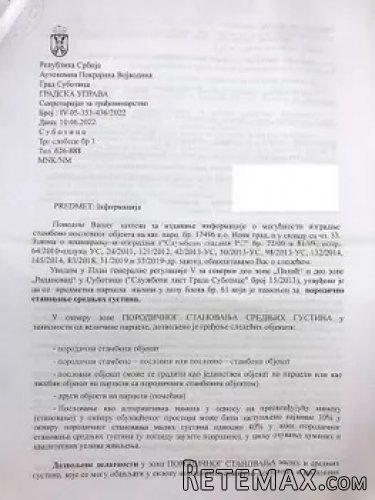 Gradjevinski plac,glavni put E-5 Subotica-Palic,1050m2 - 9