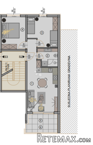 Novogradnja Pula - 56 m2, 1. kat (Z1S2) - 2