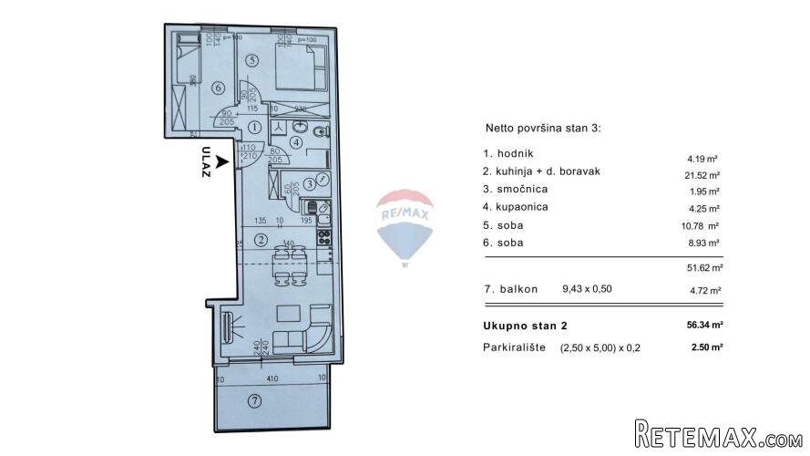 Rijeka, Podmurvice- novogradnja, prvi kat, pogled na more - 3