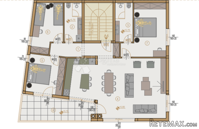 Novogradnja Pula širi centar - 127 m2, 2. kat (A4) - 3