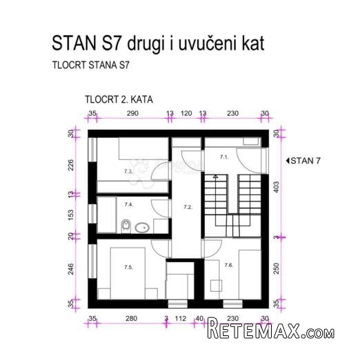 Zagreb, Sesvete centar, 4s stan u novogradnji, NKP 109 m2 - 2