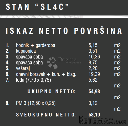 Novogradnja Štinjan - dvosoban stan - 2. kat - 3