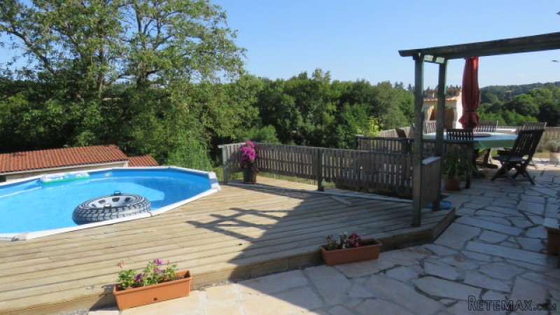 Character country house and a pool with..